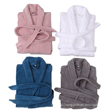 Luxury Hotel Spa Robe Velvet Dressing Gown 100% Cotton Wholesale Bathrobe